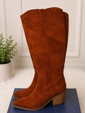 Women's Knee High Cowgirl Boots Size 8.5 Memory Foam Western Boots
